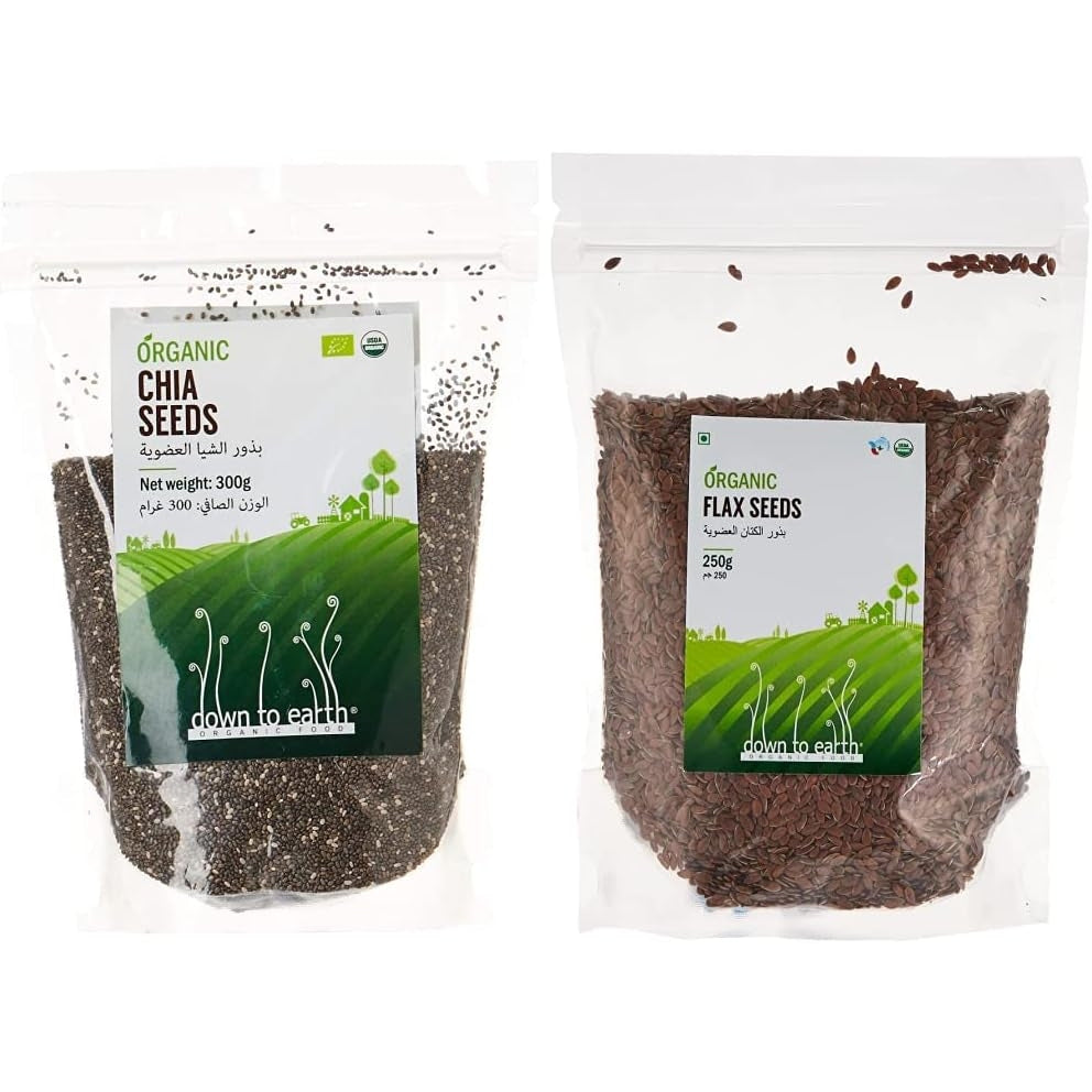 Organic Chia Seeds For Weight Loss By Down To Earth Foods, 100% Organic, Improves Digestive Health, Natural Black Chia seeds - 300 gms - Medaid International