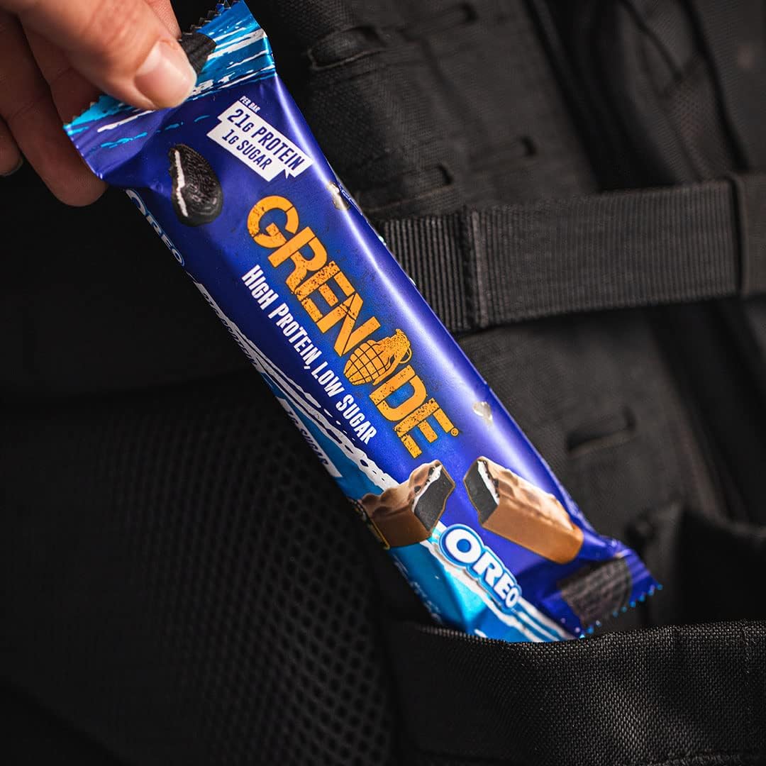 Grenade High Protein, Low Sugar Bar, Vanilla, 12 x 60g - Oreo - Medaid International