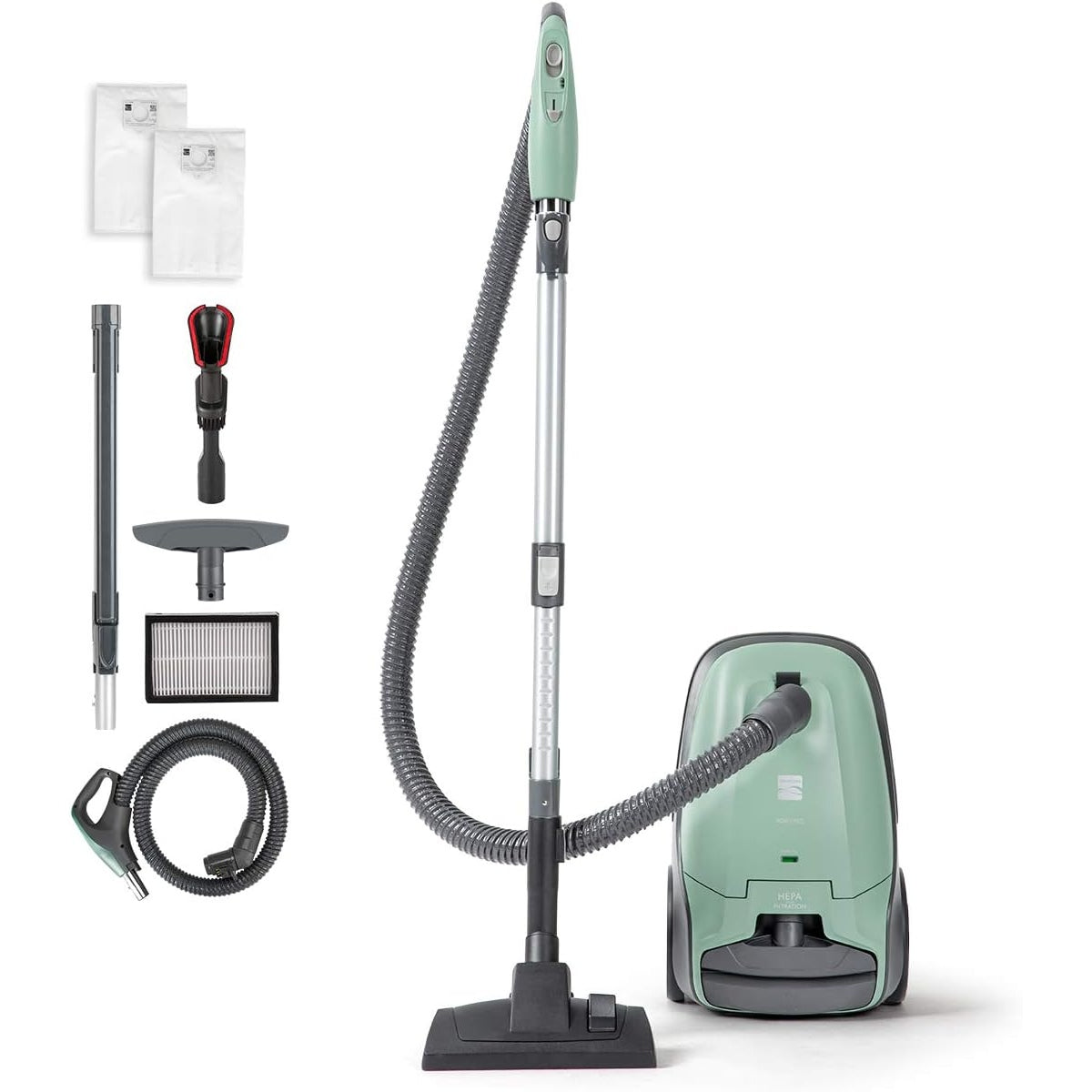 Kenmore 600 Series Friendly Lightweight Bagged Canister Vacuum with Pet PowerMate, Pop-N-Go Brush, 2 Motors, HEPA Filter, Aluminum Telescoping Wand, Retractable Cord and 4 Cleaning Tools, Purple - Medaid International