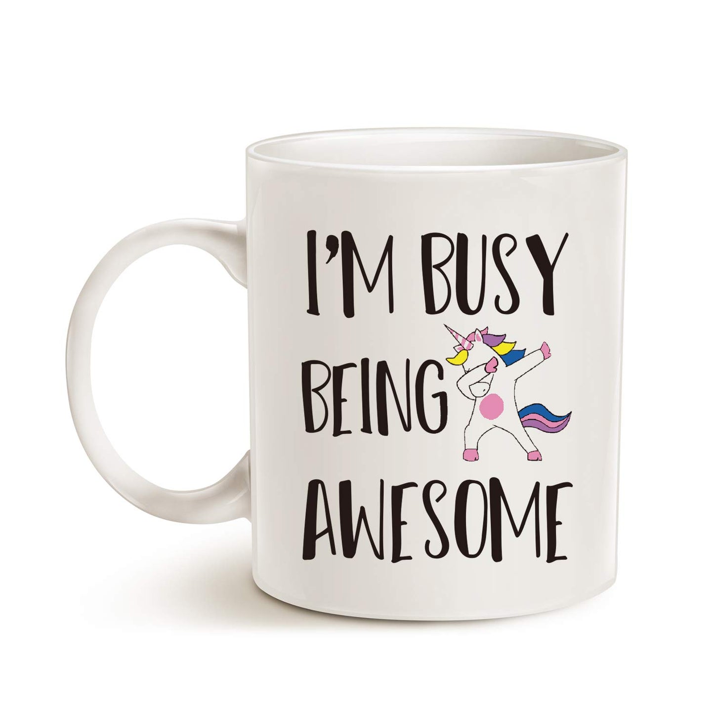 MAUAG Funny Quote Saying Coffee Mug Christmas Gifts, I'm Busy Being Awesome Birthday Gift Ideas for Friend Cup, White 11 Oz - Medaid International