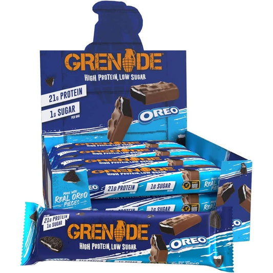 Grenade High Protein, Low Sugar Bar, Vanilla, 12 x 60g - Oreo - Medaid International