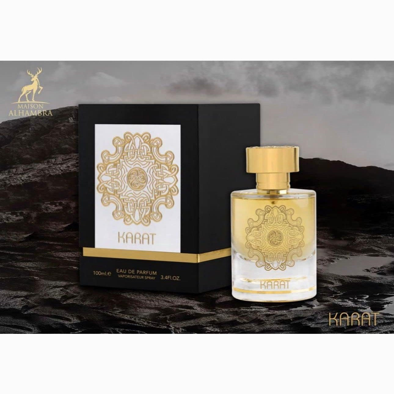 ALHAMBRA KARAT EAU DE PARFUM 100ml | LUXURY LONG LASTING FRAGRANCE | PREMIUM IMPORTED FRAGRANCE SCENT FOR MEN AND WOMEN | PERFUME GIFT SET | ALL OCCASION (Pack of 1) - Medaid International