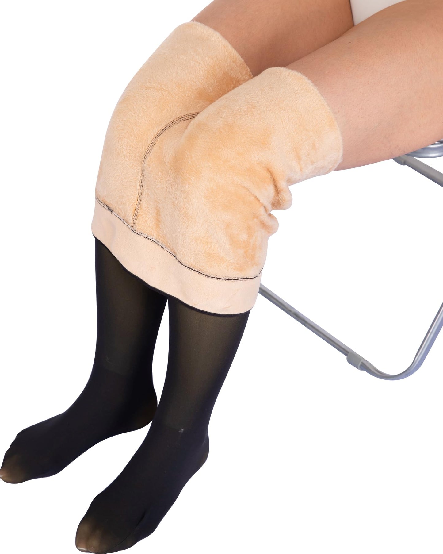 NORMOV Winter Warm Fleece Lined Tight Women,Thermal Fake Translucent Leggings Soft Velvet Stretchy Pantyhose(TF Black-XS/S) - Medaid International
