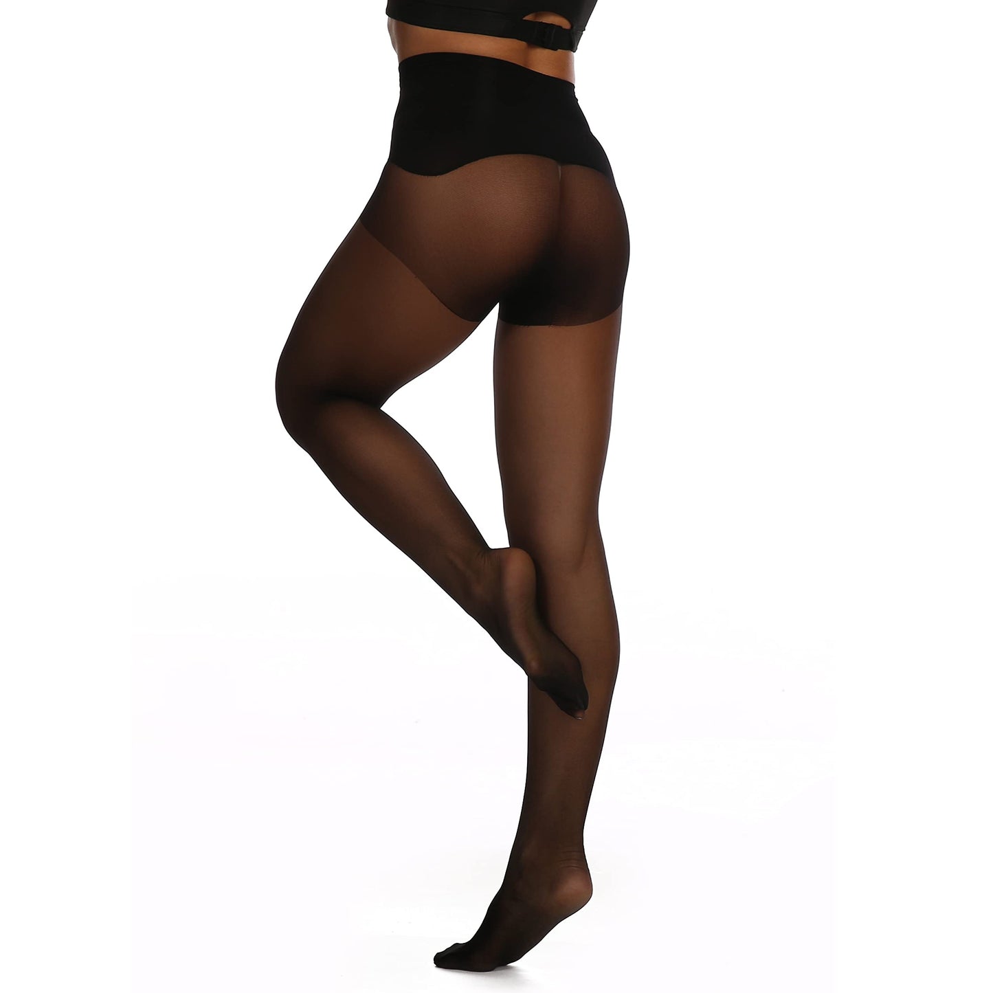 EVERSWE Women's Seamless Control Top Tights 15D, No Seam Pantyhose (Black, M-L) - Medaid International
