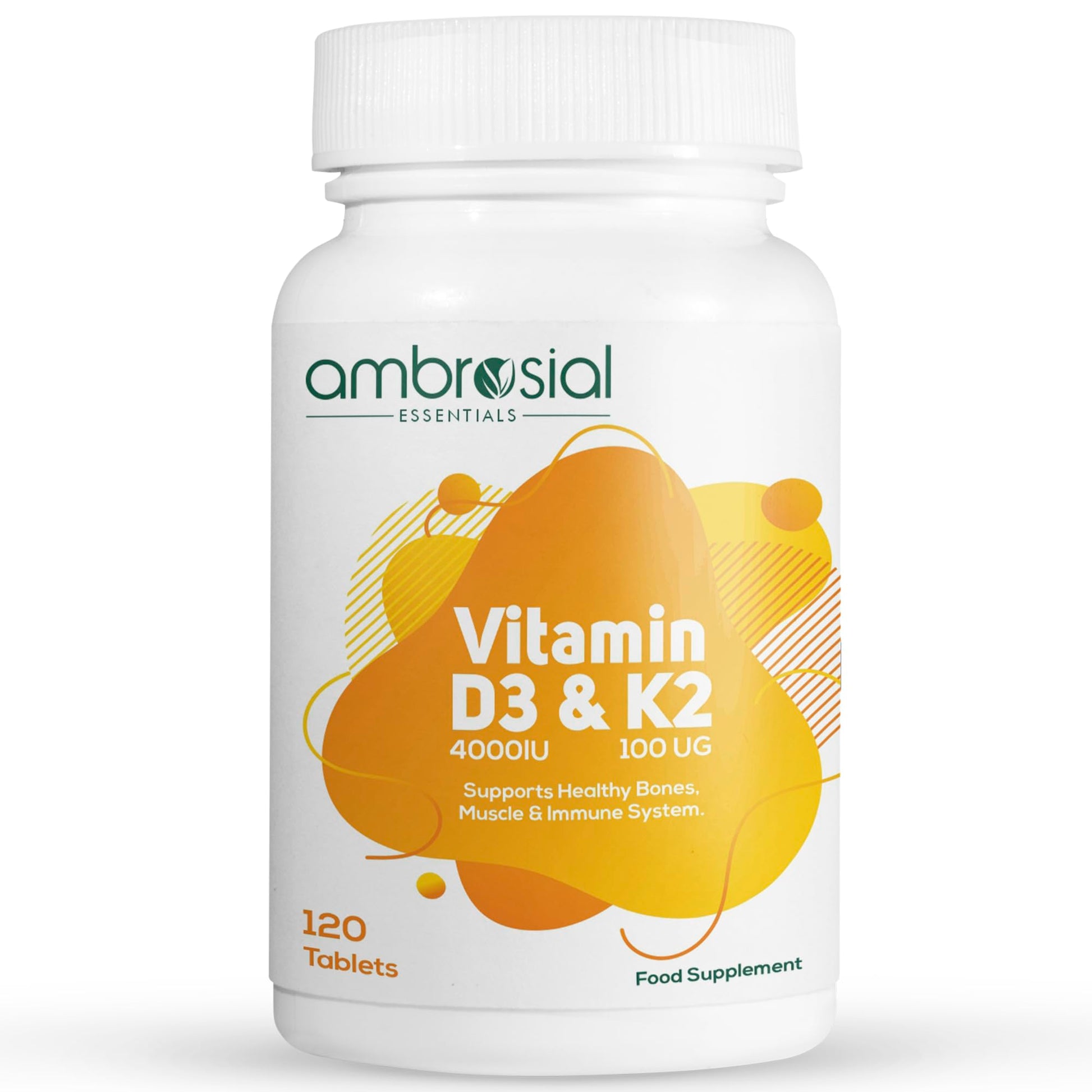 AMBROSIAL Vitamin D3 & K2 Tablets Pack of 1-120 Tablets - Medaid International