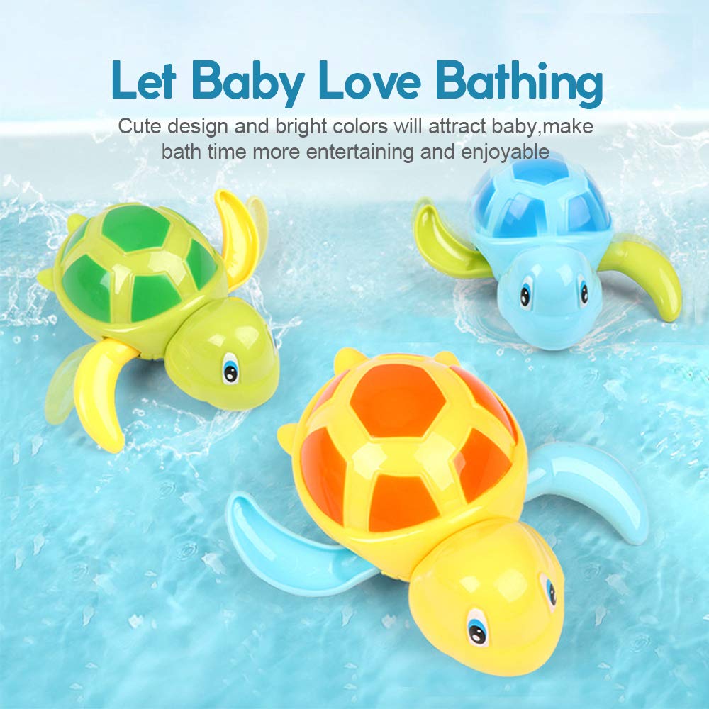 Bath Toys for Toddlers 1 2 3 4 5 Years Old,Pool Toys for Kids,Baby Funny Wind Up Swimming Turtle Bath Toy,Cute Floating Bathtub Water Toys,Gift for Preschool Child Boys Girls (3 Pcs) - Medaid International