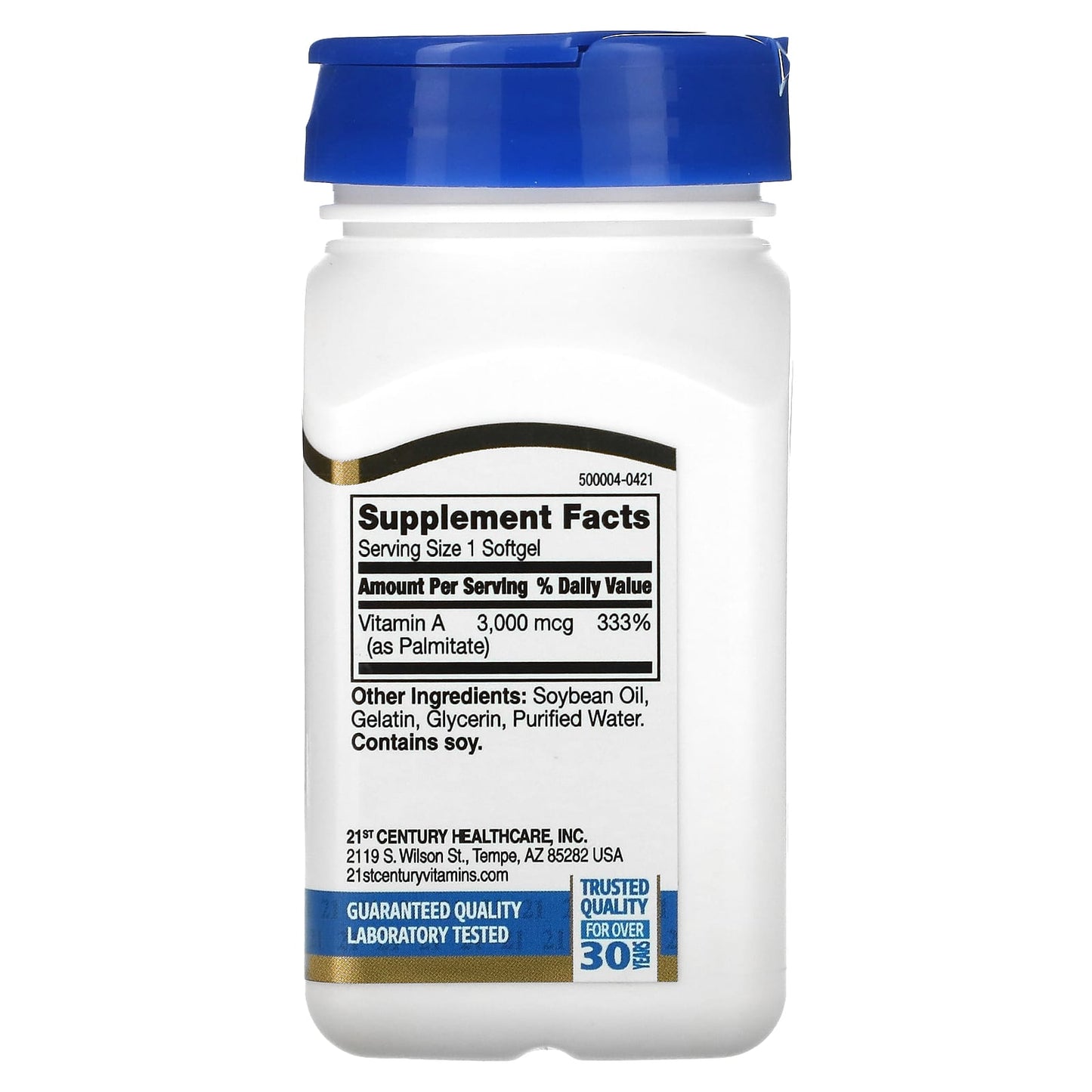 21st Century, Vitamin A, 3,000 mcg (10,000 IU), 110 Softgels - Medaid