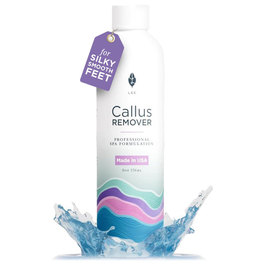 Lee Beauty Professional Callus Remover for Feet - Original, Powerful Formulation - Extra Strength Gel, Home Pedicure Foot Spa Results - Cracked & Dead Dry Skin Supplies - 8 Oz - Medaid International