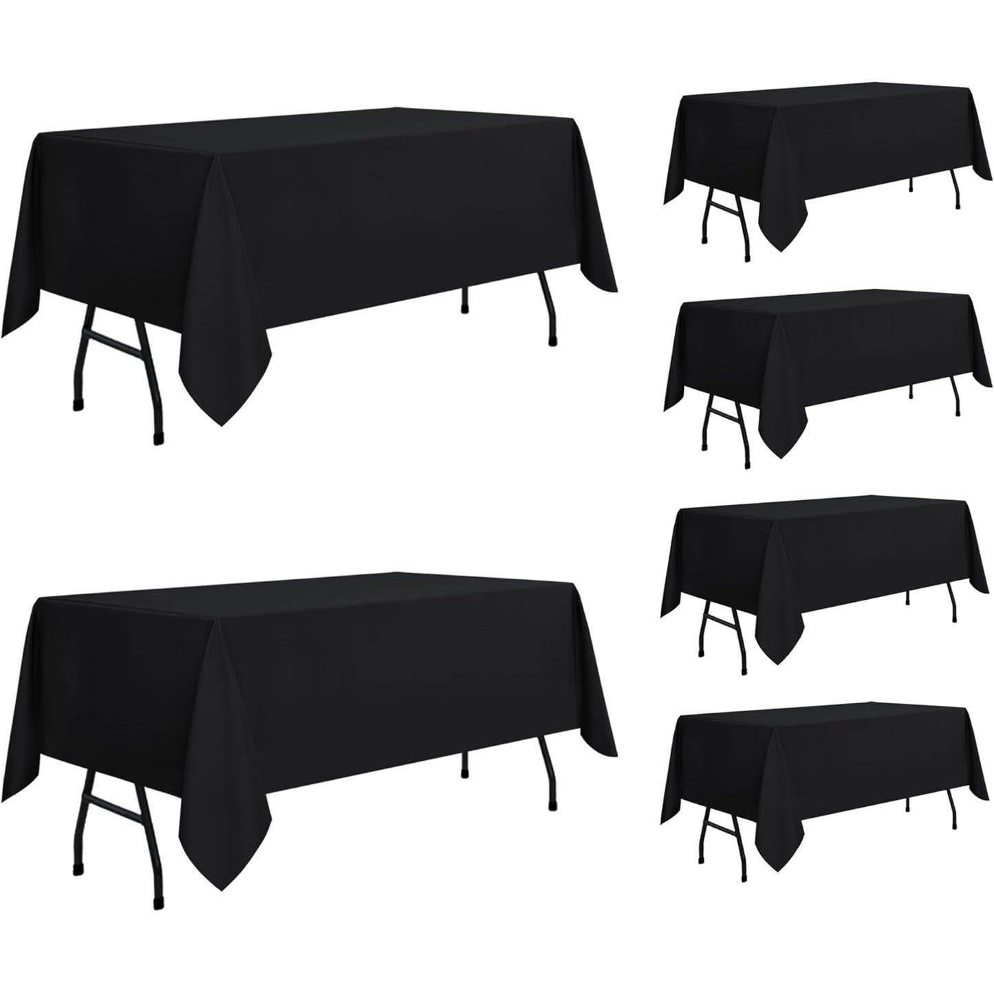 sancua Rectangle Tablecloth - 60 x 84 Inch - Stain and Wrinkle Resistant Washable Polyester Table Cloth, Decorative Fabric Table Cover for Dining Table, Buffet Parties and Camping, Black - Medaid International