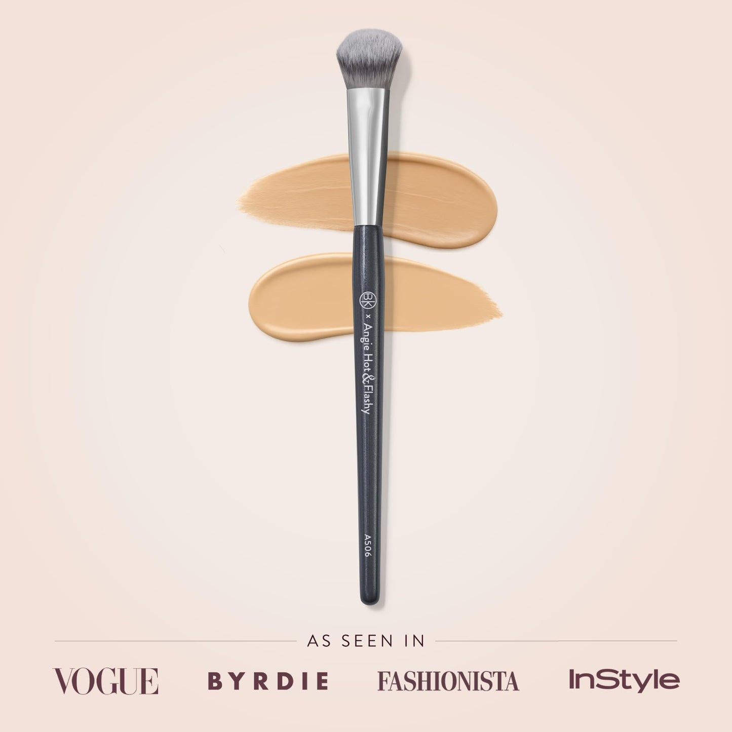 BK BEAUTY BRUSHES - ANGIE HOT & FLASHY A506 CONCEALER - Viral "Kitten Paw" Face Brush - Under-Eye Concealing and Contouring - Makeup Brushes - Medaid International