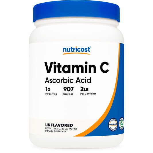 Nutricost Ascorbic Acid Powder (Vitamin C) 2 LBS - Gluten Free, Non-GMO - Medaid International