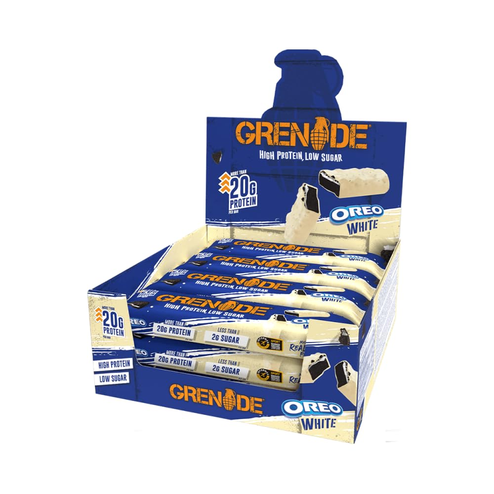 Grenade High Protein, Low Sugar Bar, 12 x 60g - Oreo White - Medaid International