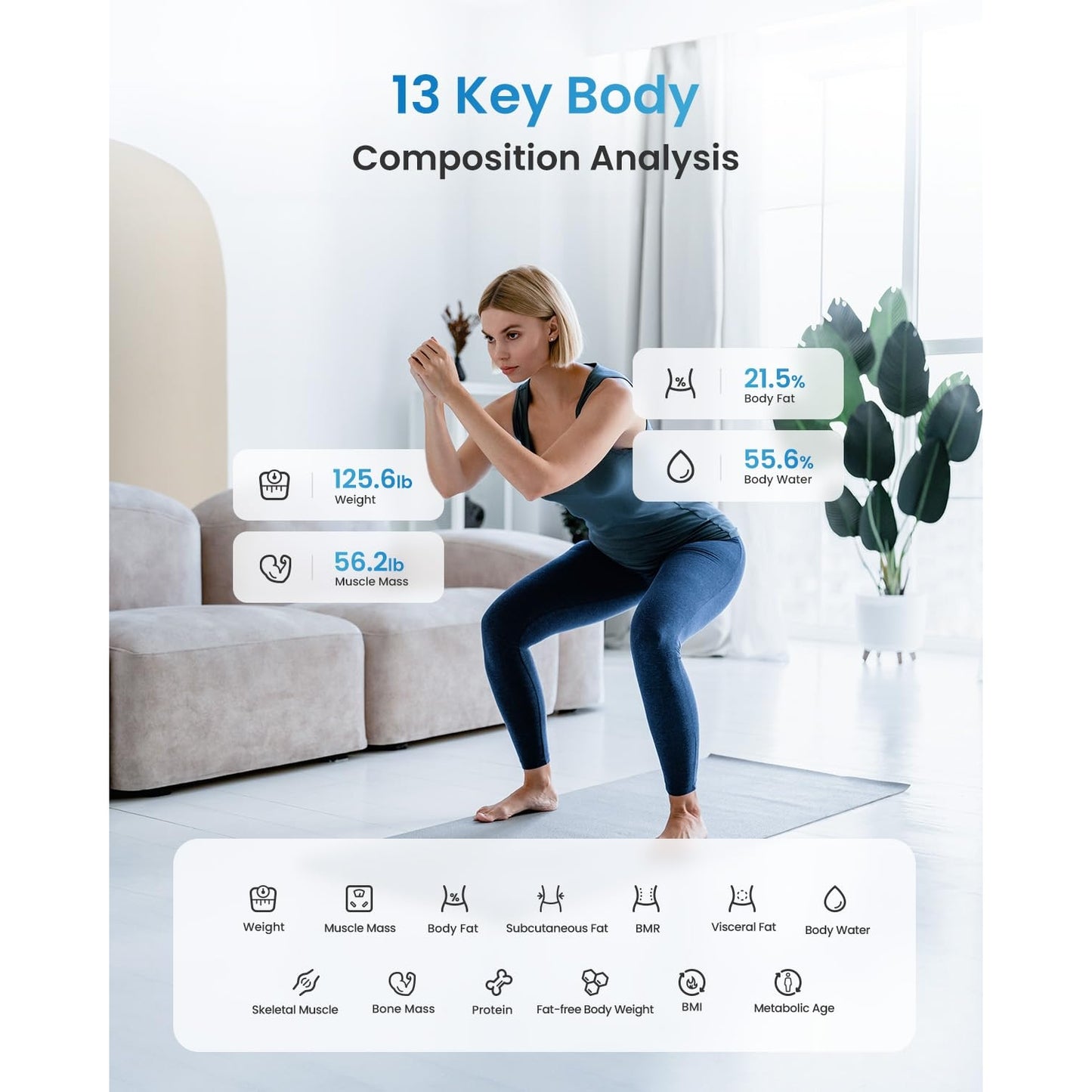 RENPHO Smart Scale for Body Weight, FSA HSA Eligible, Digital Bathroom Scale BMI Weighing Bluetooth Body Fat Scale, Body Composition Monitor Health Analyzer with Smartphone App, 400 lbs - Elis 1 - Medaid