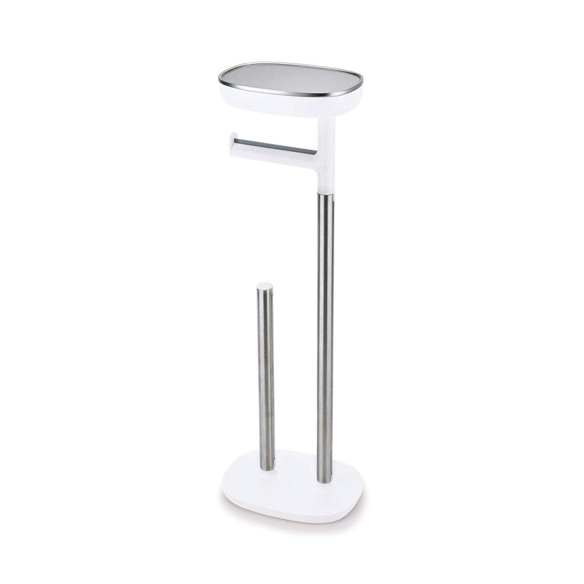Joseph Joseph EasyStore Butler Toilet Paper Holder Stand and Spare Roll Storage with Shelf and Drawer, Stainless Steel - Medaid International