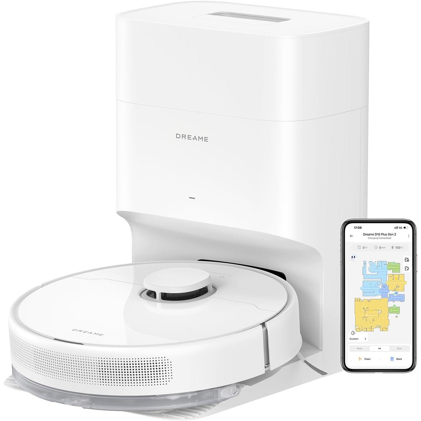 D10 PLUS GEN2 Robot Vacuum Cleaner, White - Medaid International