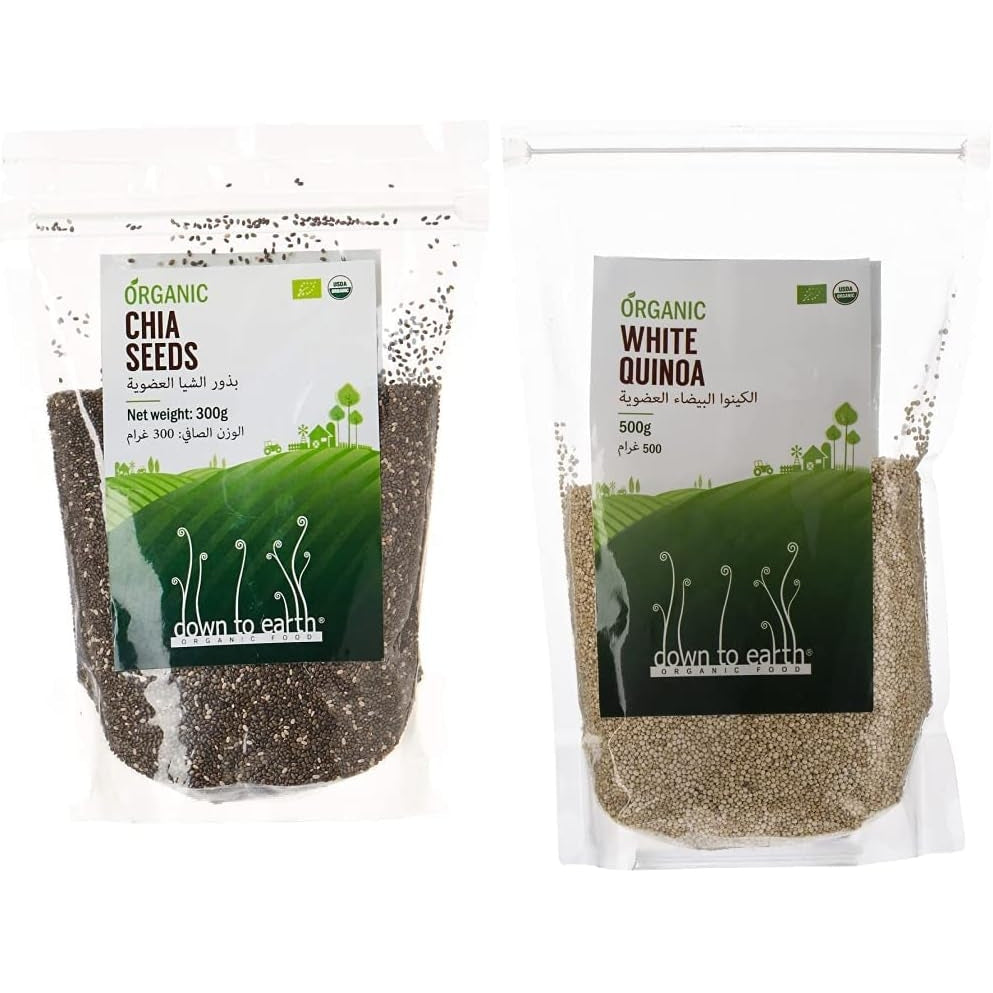Organic Chia Seeds For Weight Loss By Down To Earth Foods, 100% Organic, Improves Digestive Health, Natural Black Chia seeds - 300 gms - Medaid International