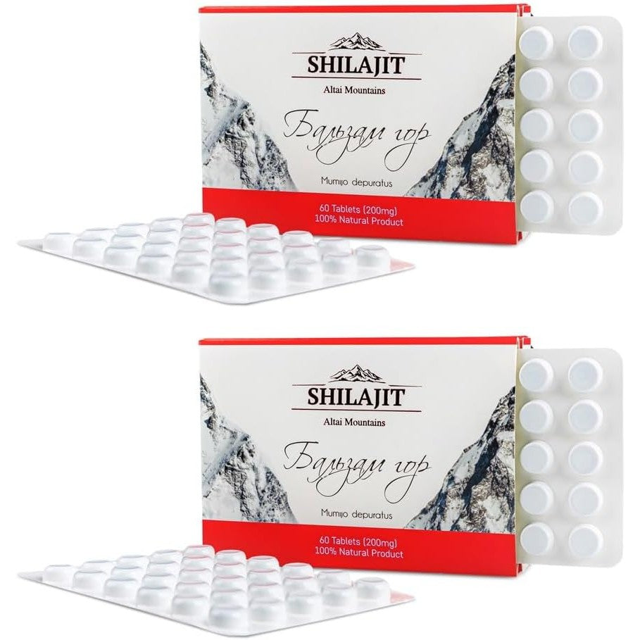 Siberian Green Altai Shilajit 120 Tablets "Mountain Balsam" - Original Altai 100% Pure Fulvic Acid and Trace Minerals - Medaid International