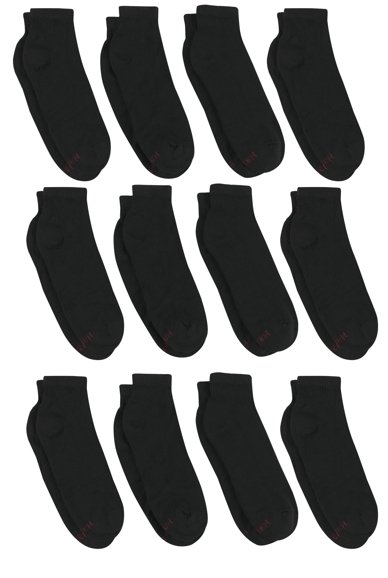 Hanes mens Double Tough Ankle Socks, 12-pair Pack Casual Sock, Black, 12 14 US - Medaid International