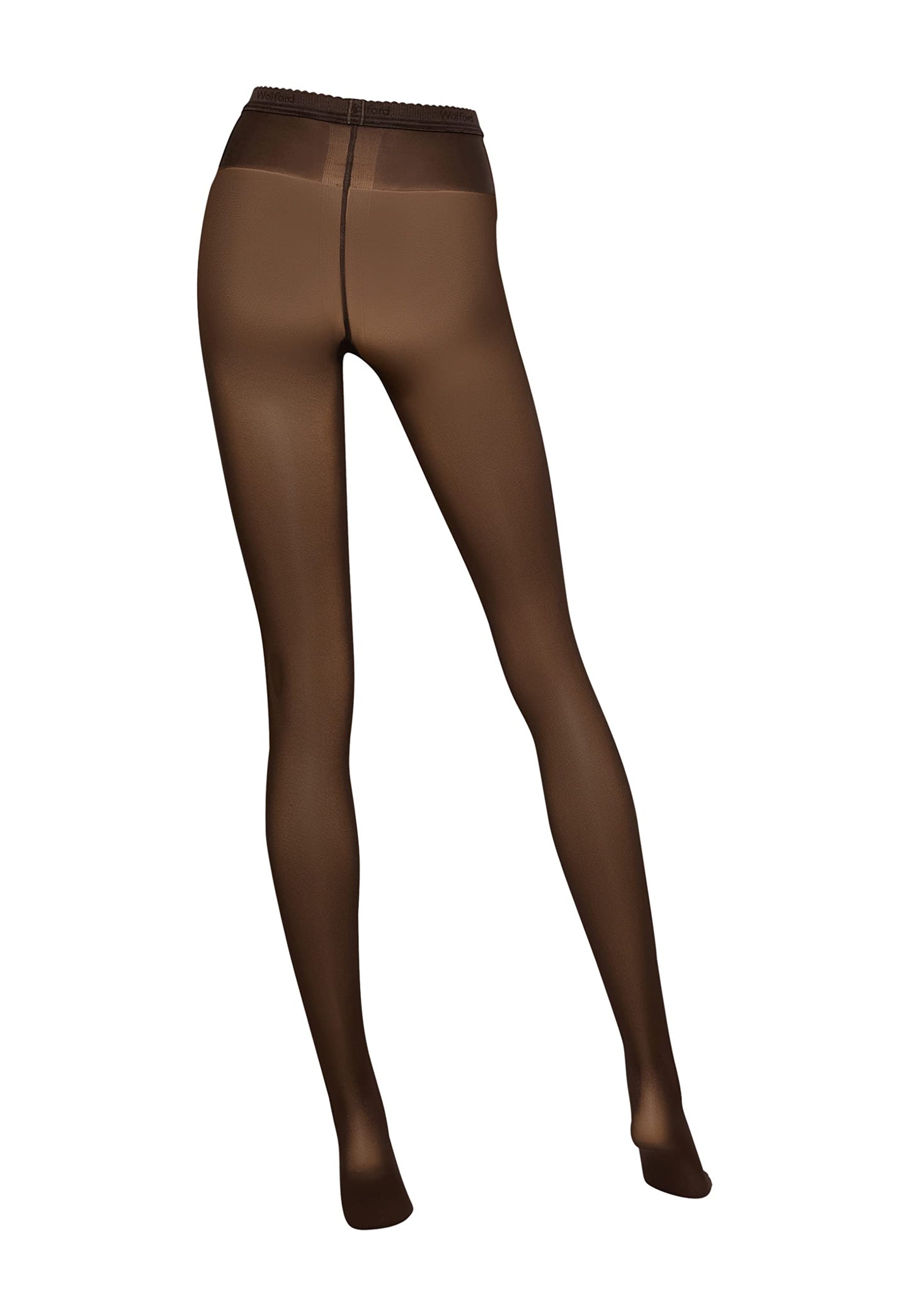 Wolford Neon 40 Denier Tights For Women Semi-Sheer High-Gloss Pantyhose with Soft Elastic Waistband Invisible Reinforced Toe soft cacao Brown Medium - Medaid International