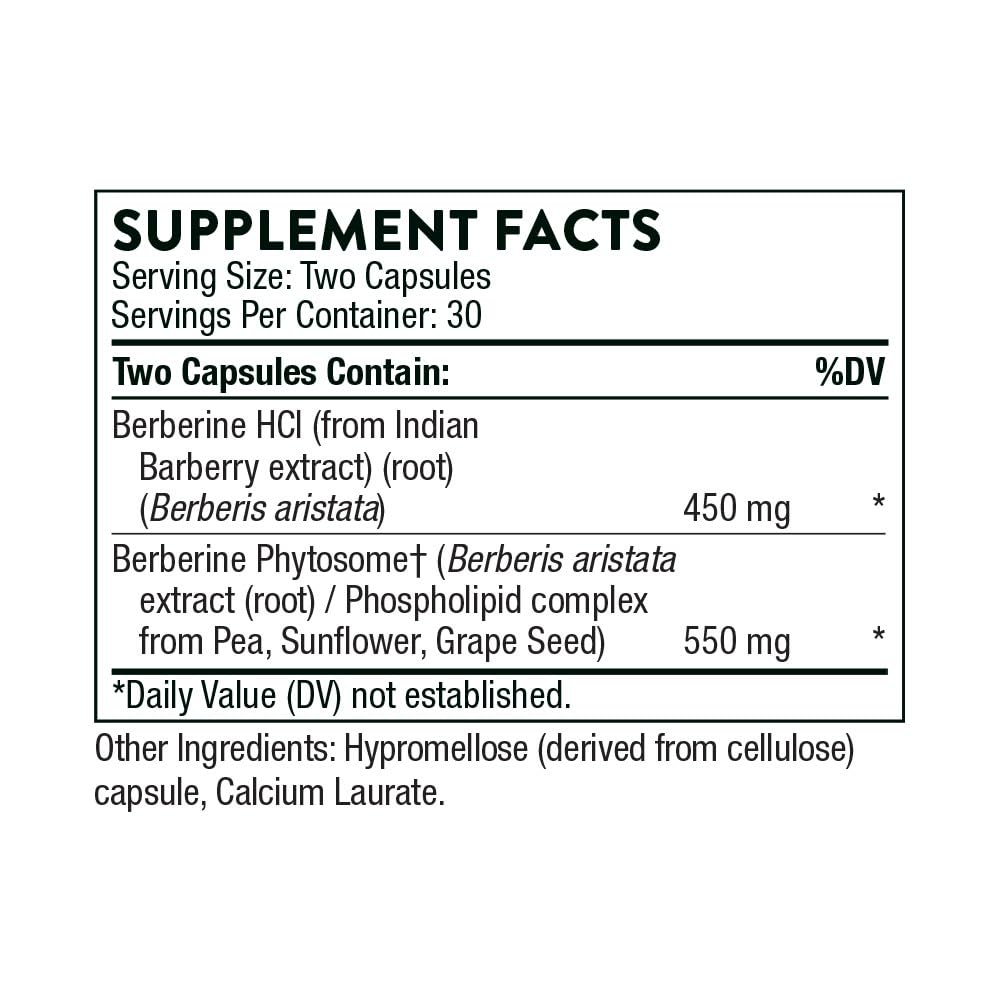 THORNE - Berberine - Dual Action Formula with Phytosome Plus Botanical Extract - Support Heart Health, Immune System, Healthy GI, Cholesterol* - Gluten-Free, Dairy-Free - 60 Capsules - 30 Servings - Medaid International