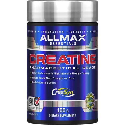 ALLMAX Essentials - Creatine Monohydrate, Micronized Creatine Powder for Strength and Muscle Recovery, Gluten Free & Fast Absorbing 100g - 20 Servings - Medaid International