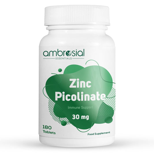 Ambrosial Zinc Picolinate 30mg Tablets Pack of 1-180 Tablets - Medaid International