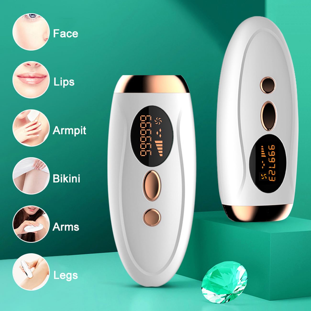 IPL Hair Removal,Laser Hair Removal At-Home for Women Men, 999,999 Flashes Permanent Hair Removal Device on Facial Legs Arms Bikini Line - Medaid International