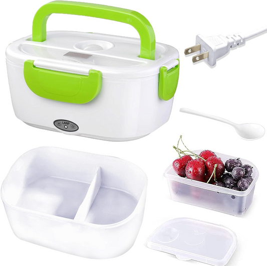 Electric Lunch Box – Portable Food Warmer for Work & Travel - Green - Medaid International