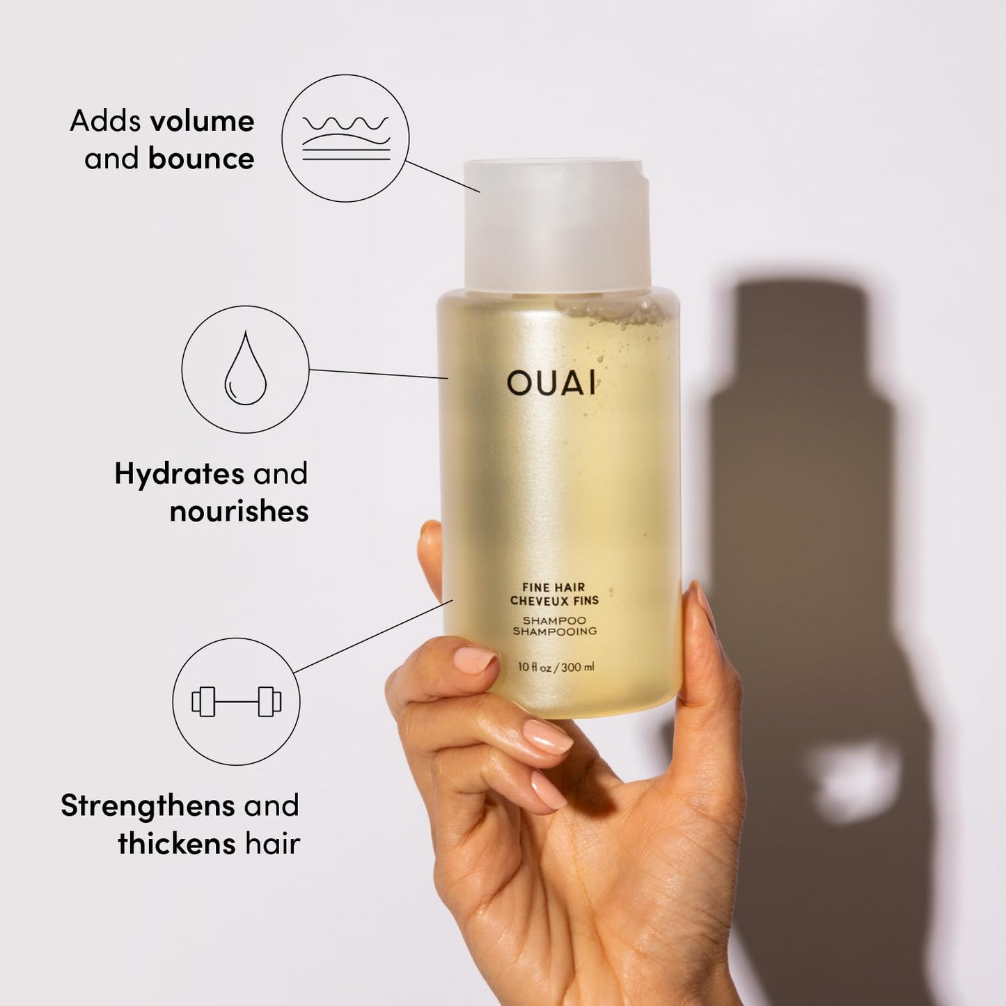 Ouai (300ml, Shampoo) - Fine Shampoo. Bring Fine Hair to the Next Level with Strengthening Keratin, Biotin and Chia Seed Oil. Hair is Left Clean, Bouncy and Voluminous. Free from Parabens, Sulphate... - Medaid International