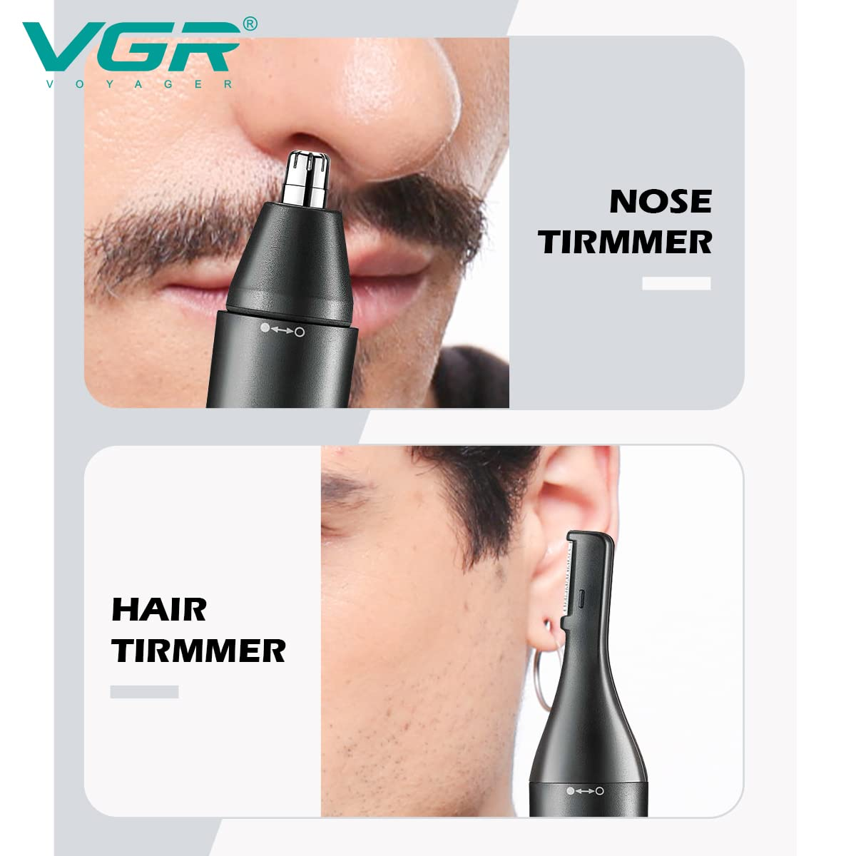 VGR V613 Ear, Nose & Eyebrow Trimmer – USB Rechargeable, Nose Clippers & Facial Grooming Tool - Medaid International