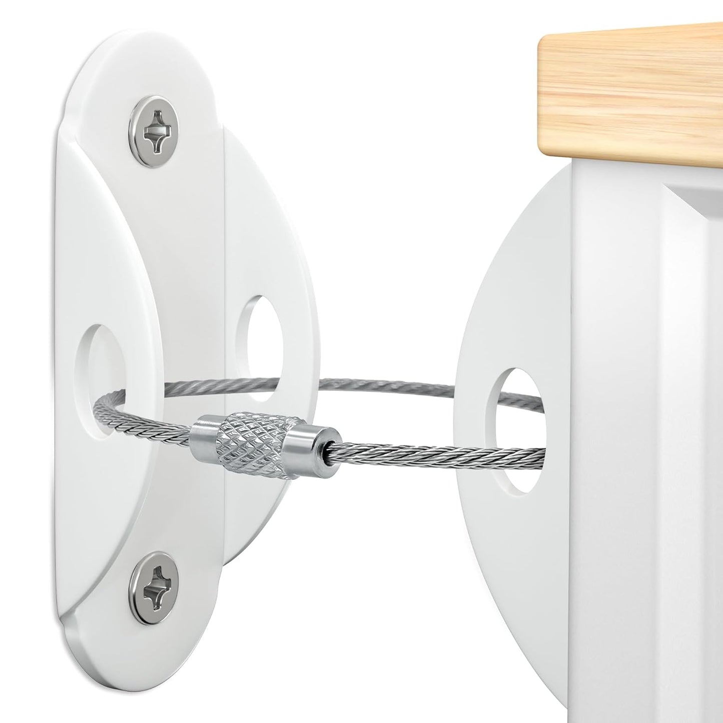 Furniture Anchors (10 Pack) for Baby Proofing, Furniture Straps Anti Tip Furniture Anchor Securing 400 lbs/Keep Baby Pet Safety from Falling Furniture, Metal White Earthquake Straps - Medaid International