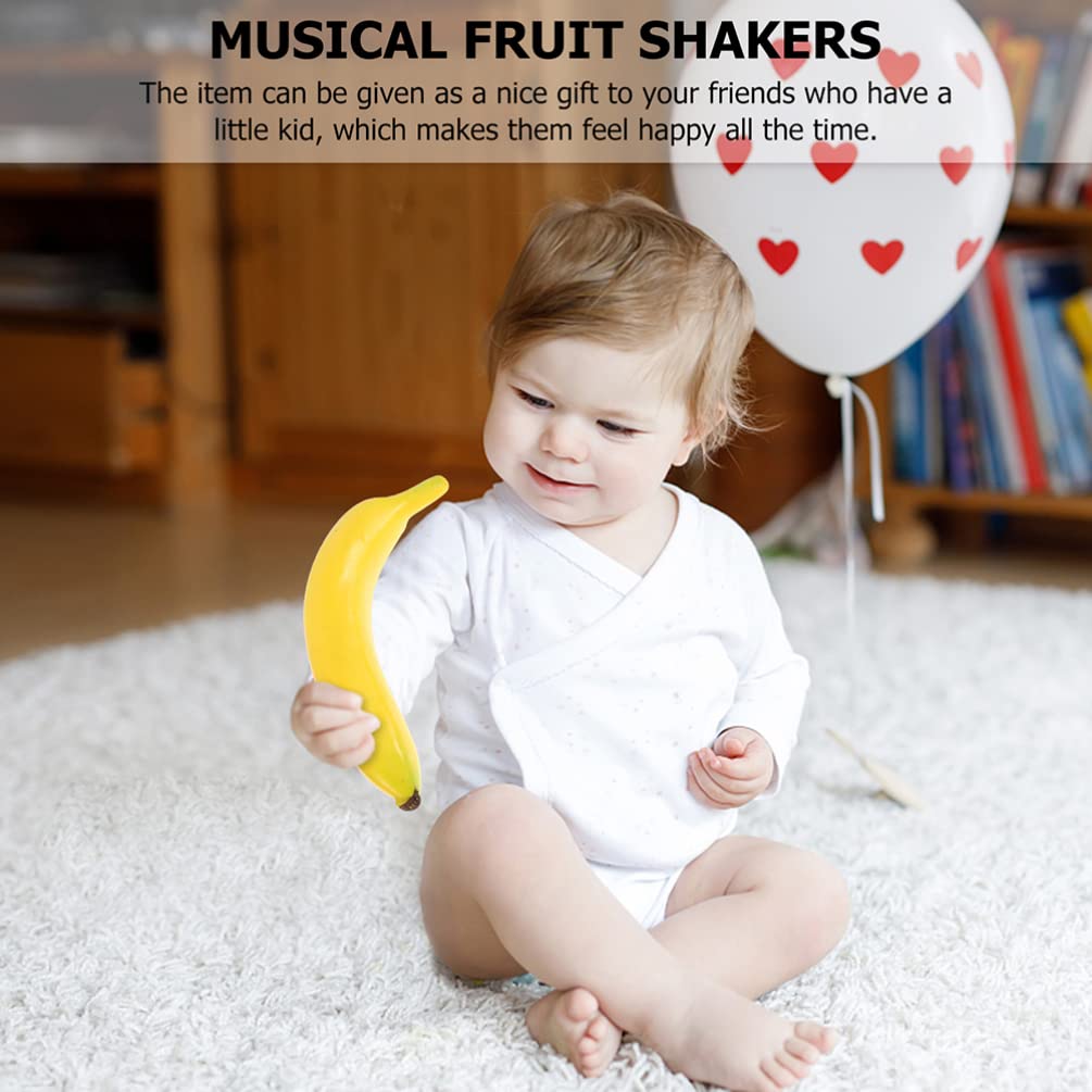 3pcs Sand Hammer Banana Strawberry Children Maracas Musical Sand Shaker Noisemaker Early Education Musical Instruments for Children or Newborn - Medaid International