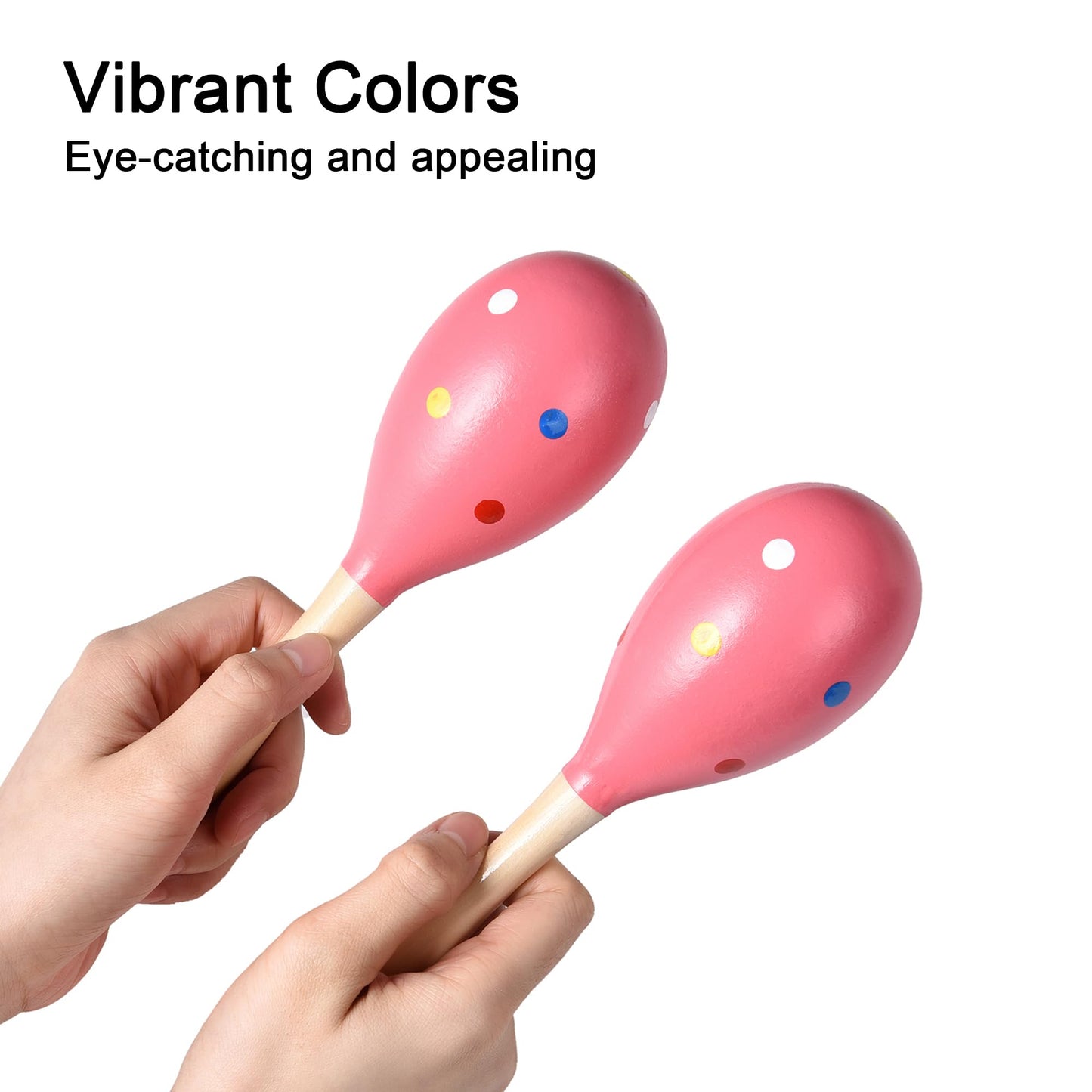 TDOCK Maracas for Adults Kids Babies, Wooden Maracas Shaker Musical Instrument, Pink - Medaid International