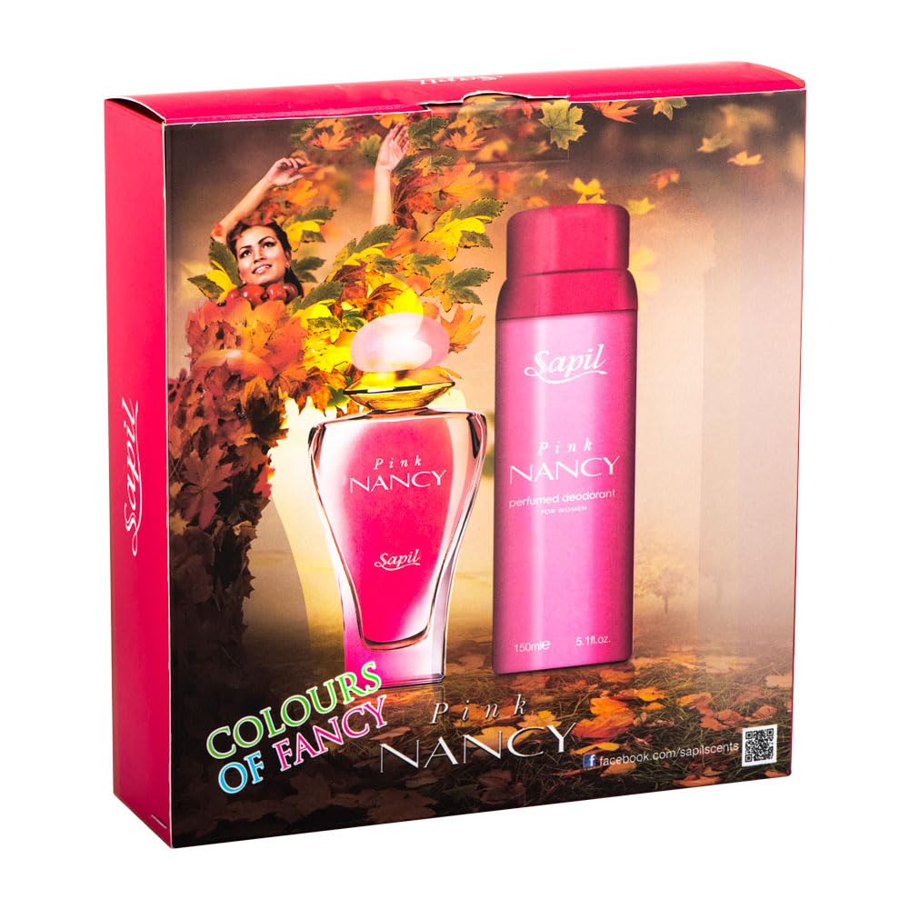 Sapil Nancy Pink - Eau De Parfum and Deodorant Spray For Women - Delightfully Enchanting Fragrance - Opens with Fruity Notes - Beautiful Giftset Box - Perfect for Gift Giving Occasion - 2 Pc - Medaid International