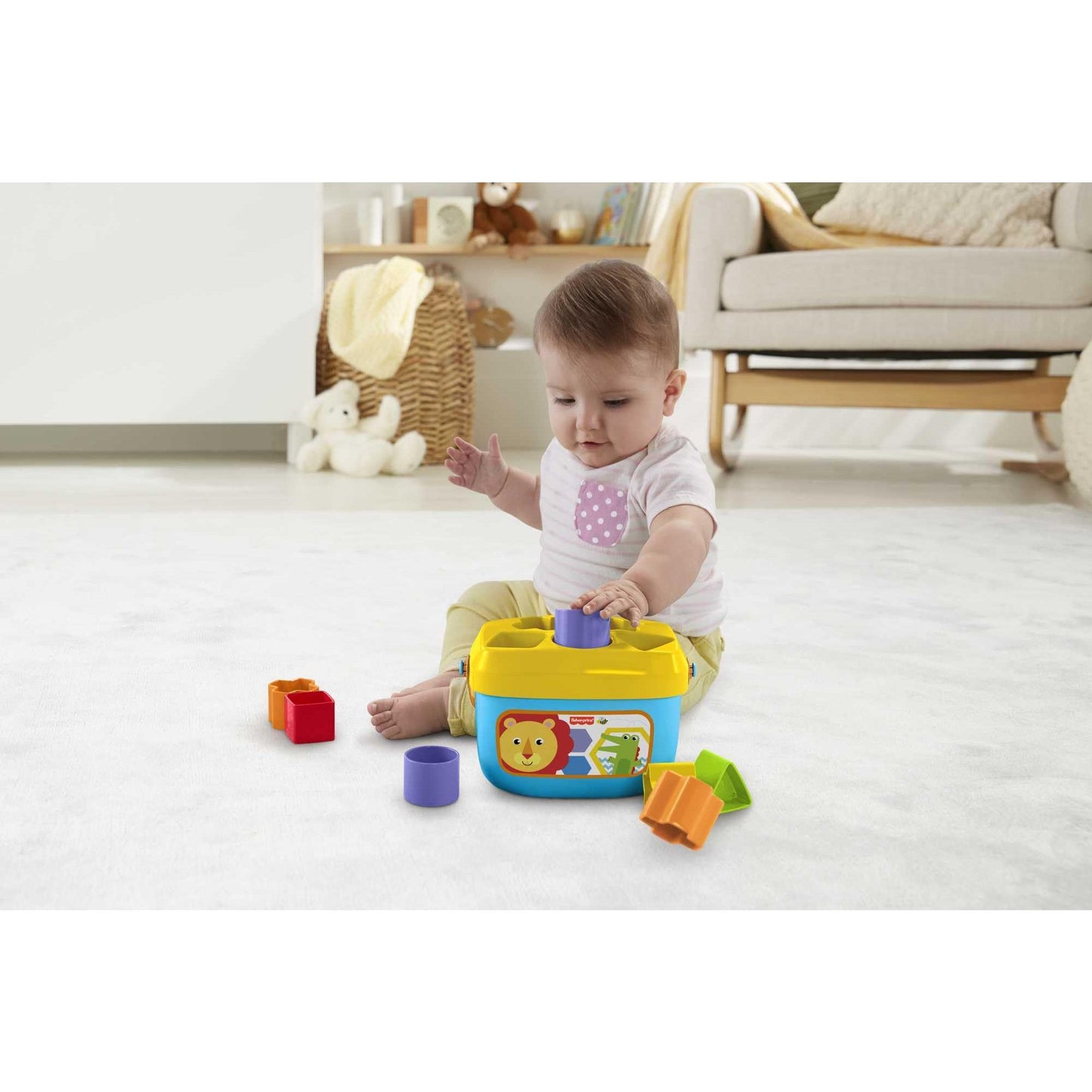 Fisher-Price Stacking Toy Baby's First Blocks Set of 10 Shapes for Sorting Play for Infants Ages 6+ Months - Medaid International