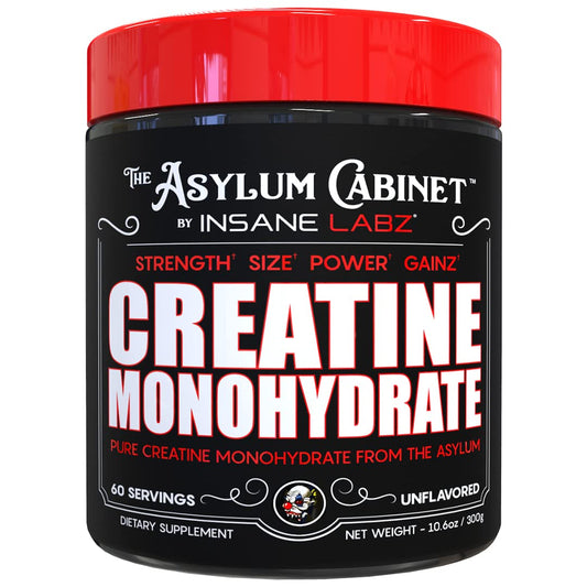 Insane Labz Insane Creatine Monohydrate Powder - Unflavored, Pre Workout, Post Workout, Strength Size Power, 60 Servings - Medaid International