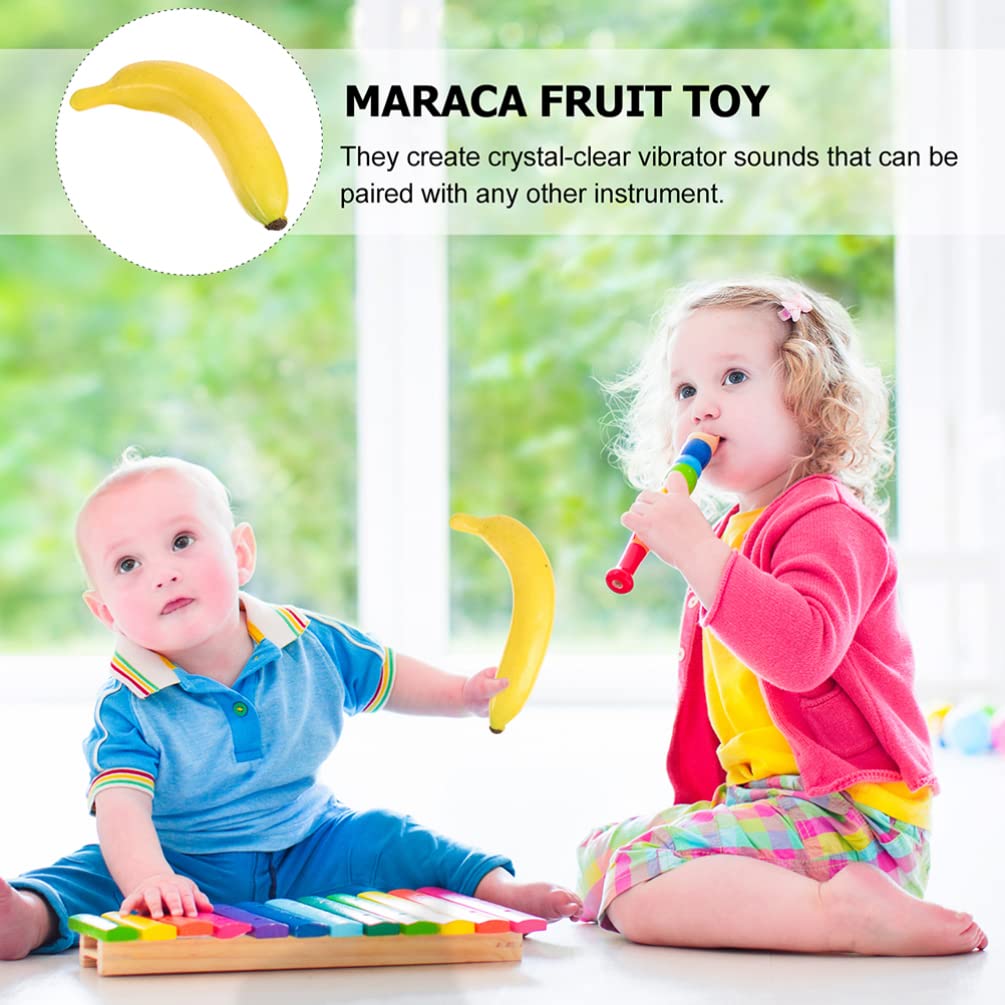 3pcs Sand Hammer Banana Strawberry Children Maracas Musical Sand Shaker Noisemaker Early Education Musical Instruments for Children or Newborn - Medaid International
