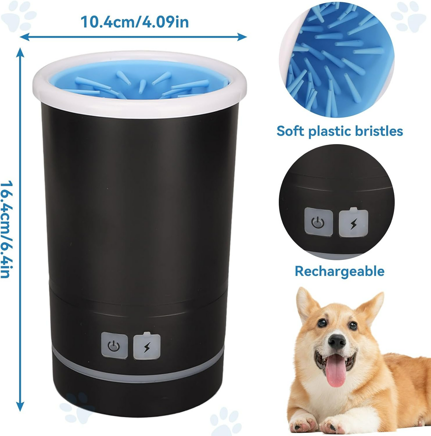 Dog Pet Foot Cleaner Rechargeable Soft Brushes for Small & Medium Dogs - Medaid International