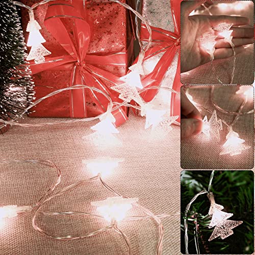 MILEXING - 40 LED Battery Operated Christmas Tree String Lights, 19.6 Ft Waterproof
