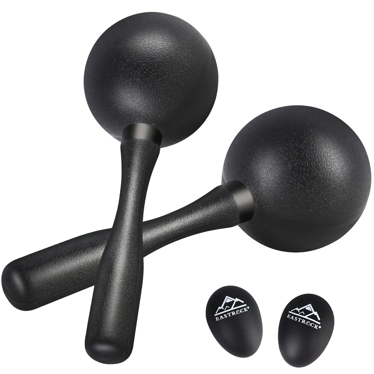 EASTROCK Maracas Shaker Rattles ABS Sand Hammer Hand Percussion Rattles for Adults, Great Percussion Instrument for Live Performance and Band Accompaniment, Black - Medaid International