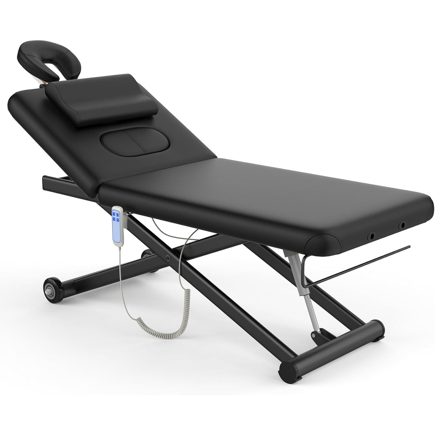 pouseayar Heavy Duty Electric Massage Table, Electric Lift and Electric Backrest 2 Motor Adjustable for Treatment/Medical Spa/Facial Bed/Beauty Bed/Massage Bed and More - 32 Wide x 75 Long - White - Medaid International