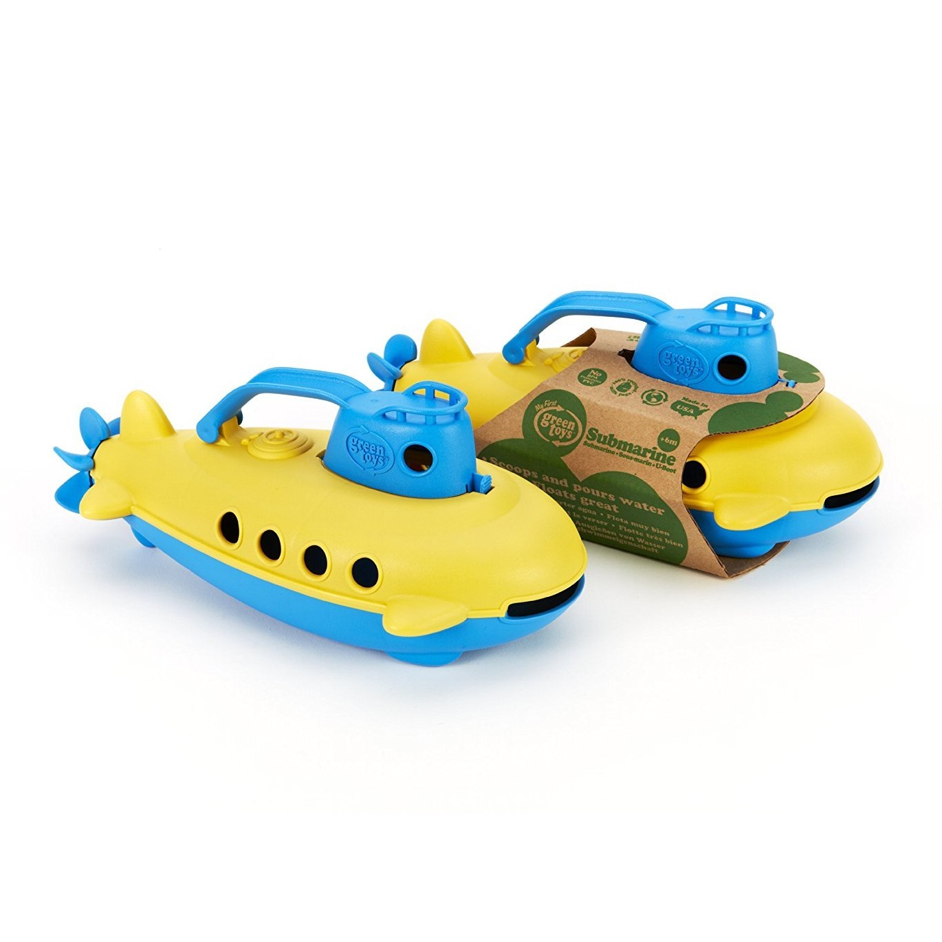 Green Toys Submarine - BPA, Phthalate Free Blue Watercraft with Spinning Rear Propeller Made from Recycled Materials. Safe Toys for Toddlers - Medaid International