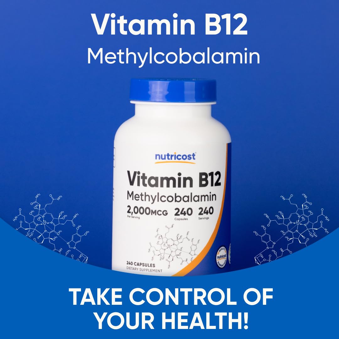 Nutricost Vitamin B12 (Methylcobalamin) 2000mcg, 240 Capsules - Vegetarian Caps, Non-GMO, Gluten Free B12 Supplement - Medaid International
