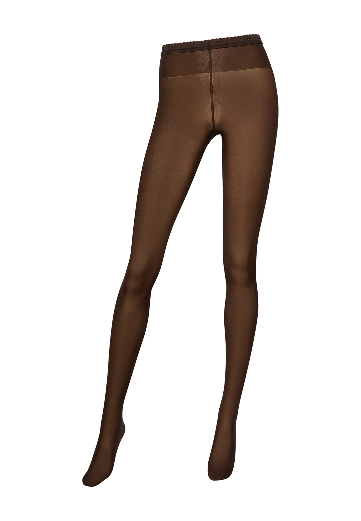 Wolford Neon 40 Denier Tights For Women Semi-Sheer High-Gloss Pantyhose with Soft Elastic Waistband Invisible Reinforced Toe soft cacao Brown Medium - Medaid International