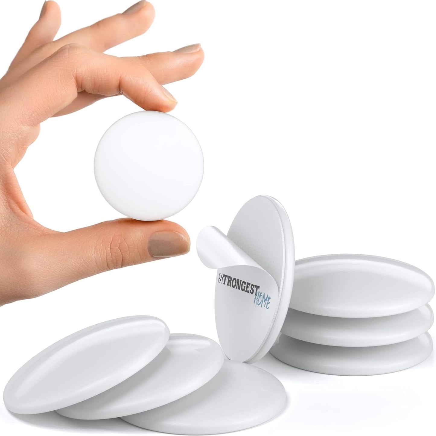 Strongest Wall Door Handle Stopper 2" Set. 6 Pieces of Clear Rubber Knob, Round Wall Shield Cushion. Guard Door Bumper Wall Protector Silencer. Self Adhesive - Medaid International