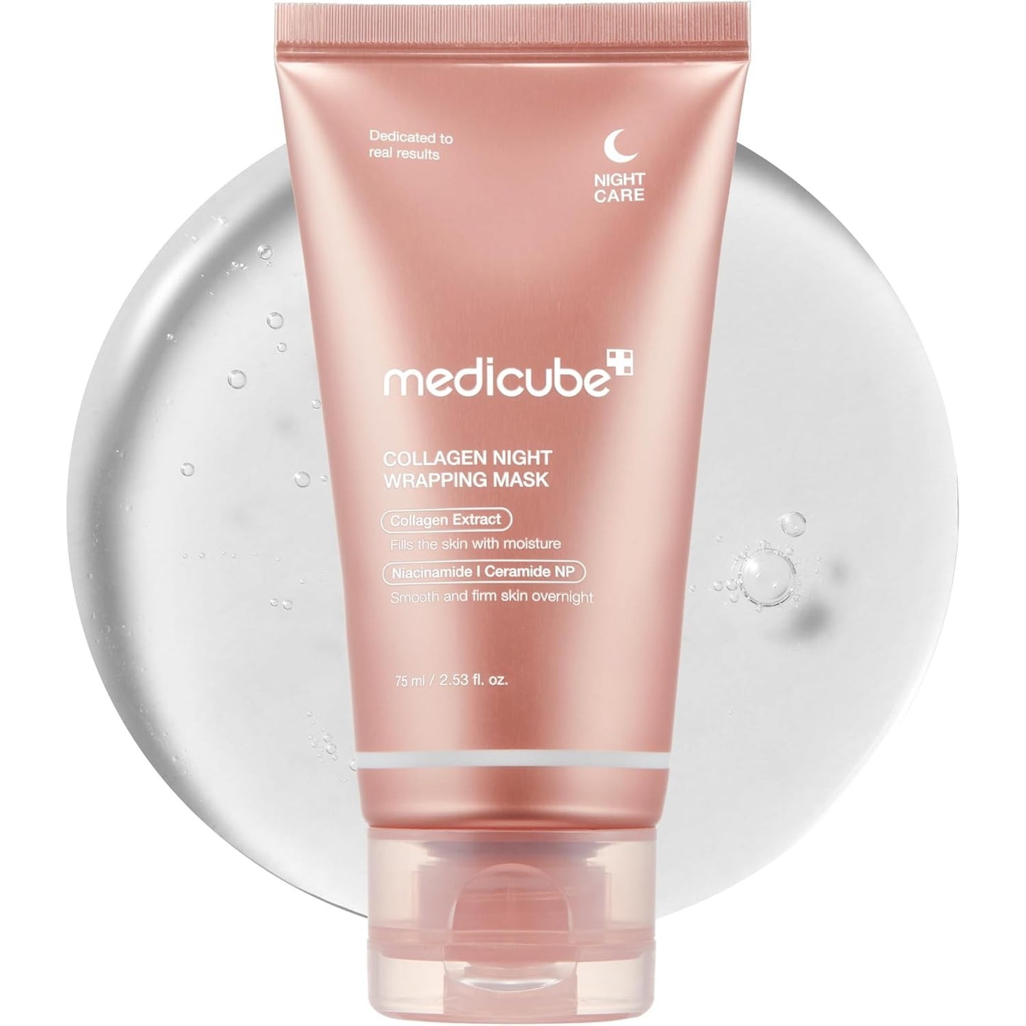 medicube Collagen Overnight Wrapping Peel Off Facial Mask Pack - Elasticity & Hydration Care, Reduces Sagging & Dullness - Hydrolyzed Collagen For Glowing Skin - Korean Skin Care, 2.53 fl.oz - Medaid