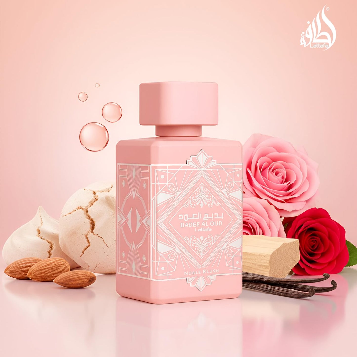Lattafa Bade'e Al Oud Noble Blush for Unisex Eau de parfum Spray, 3.4 Ounce / 100 Ml - Medaid International