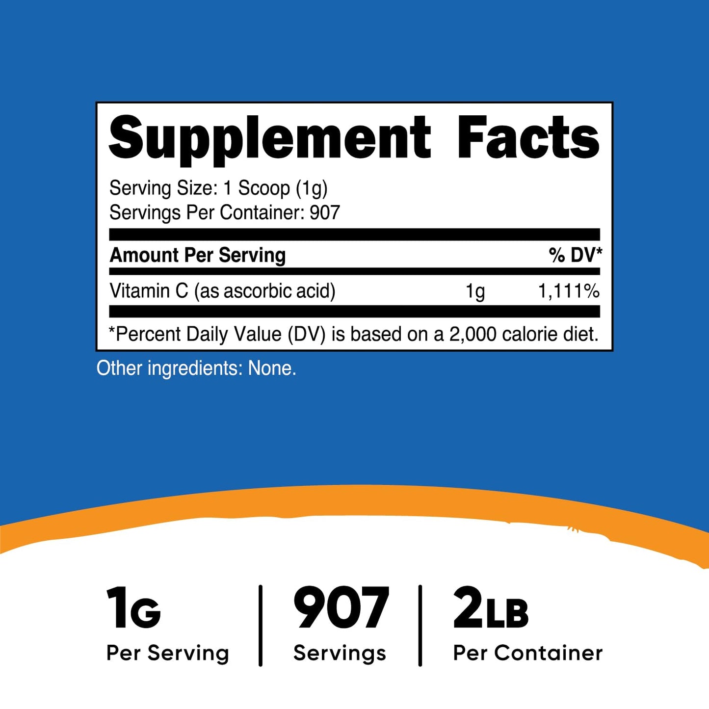 Nutricost Ascorbic Acid Powder (Vitamin C) 2 LBS - Gluten Free, Non-GMO - Medaid International
