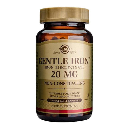 Solgar Gentle Iron, 180 Vegetable Capsules - Ideal for Sensitive Stomachs - Non-Constipating - Red Blood Cell Supplement - Non GMO, Vegan, Gluten-Free, Dairy Free, Kosher - 180 Servings - Medaid International