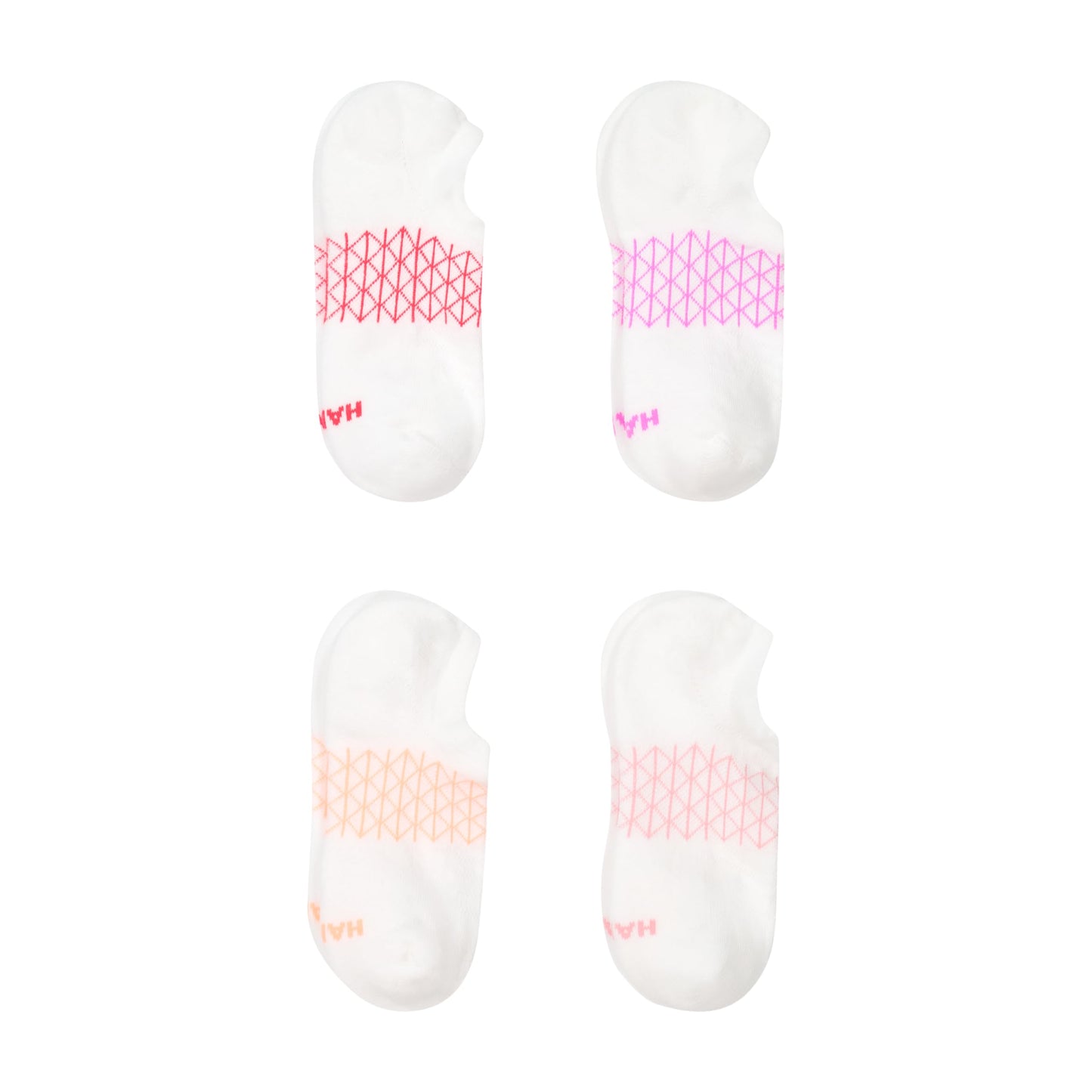 Hanes Women's Absolute Active Super No Show, Breathable Mesh Performance Socks, No-Slip Gripper, 4-Pack, White, 5-9 - Medaid International